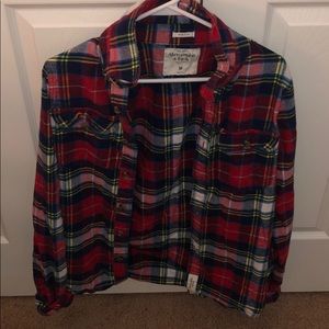 Plaid button down long sleeve shirt